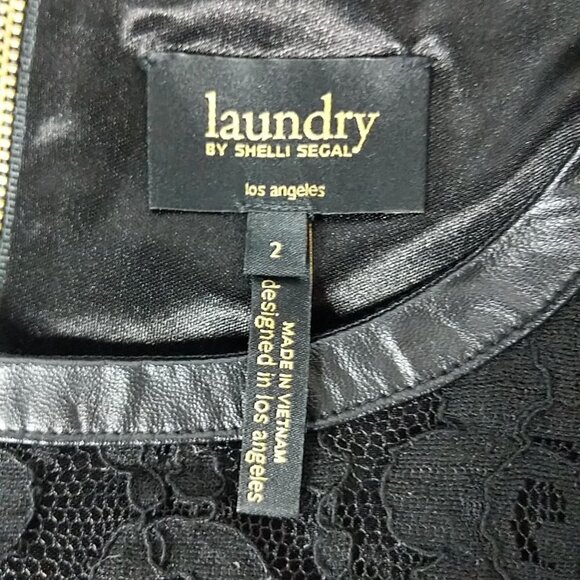 Laundry by Shelli Segal Black Floral Lace Shift Dress Size 2 - Picture 4 of 6